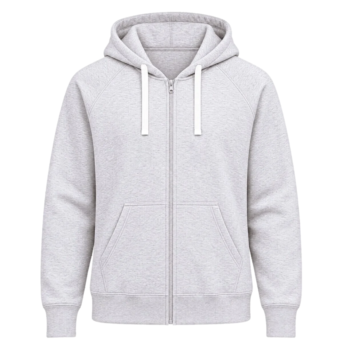 Zip hoodie fra Frostline i grå, forfra
