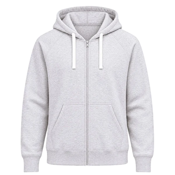 Zip hoodie fra Frostline i grå, forfra